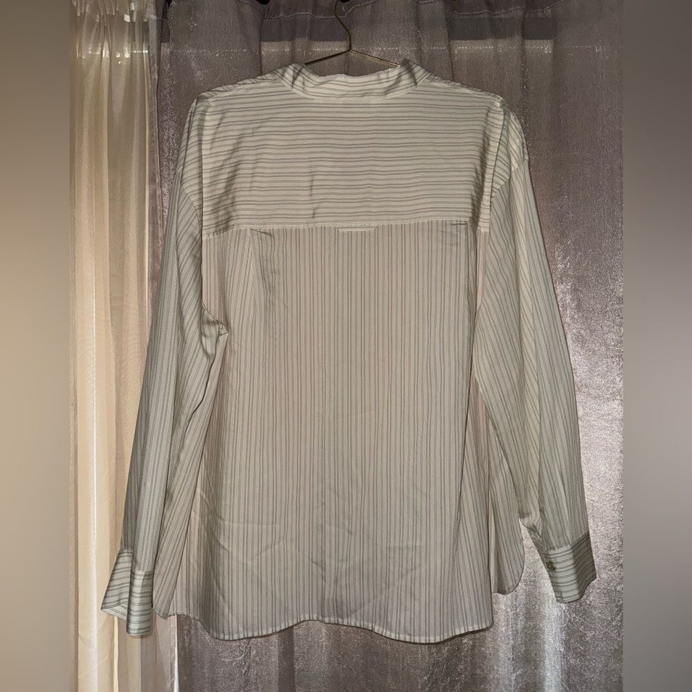 Vince Dress Shirt Pin Stripe Button Down Men’s Bone Color Off White Ivory NWT - Picture 2 of 5